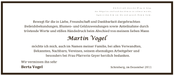 Traueranzeige von Martin Vogel von Pegnitz-Zeitung